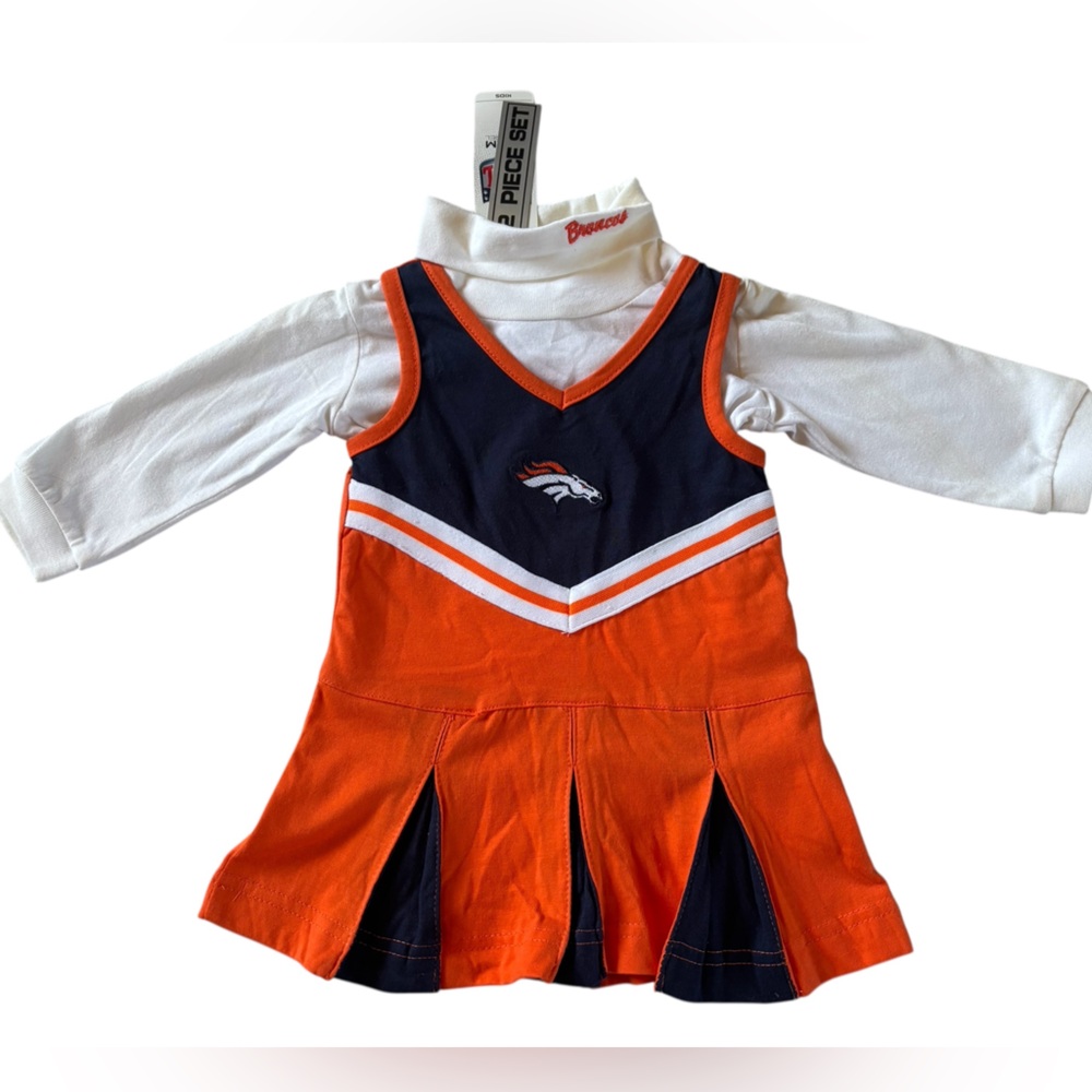 Denver Broncos Baby Cheerleader Dress Set NFL 2 Piece Outfit 12M